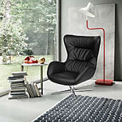 Flash Furniture Black LeatherSoft Swivel Wing Chair