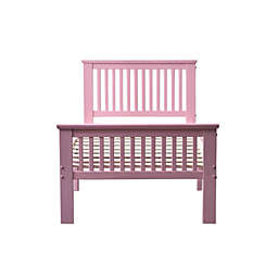 Better Home Products Jassmine Solid Wood Platform Pine Twin Bed in Pink