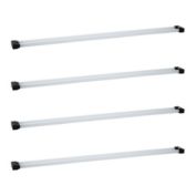 Contemporary Home Living Pack of 4 White Integrated LED Flush Mount Linkable Ceiling Light Fixtures 47"