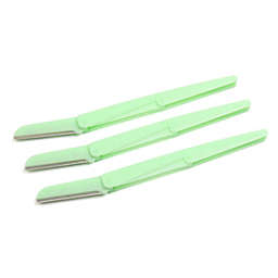 Unique Bargains 9pcs Green Foldable Eyebrow Razor Trimmer Shaper Shaver Blade Hair Removing Tool W/Case