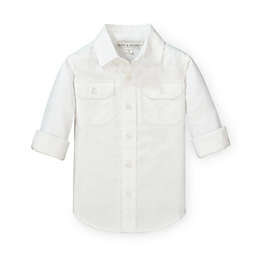 Hope & Henry Boys' Linen Button Down Shirt (White, 6-12 Months)