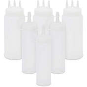Okuna Outpost Clear Plastic Condiment Squeeze Bottles, 2 Sizes (16oz and 5 oz, 6 Pack)