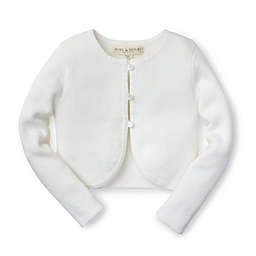 Hope & Henry Girls' Cropped Cardigan - Blanc, Size  3-6 Months