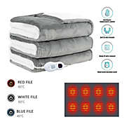 Kitcheniva Heated Blanket Fleece Electric Throw Blanket Fast Heating Grey 50*60inch