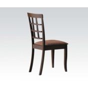Yeah Depot Cardiff Side Chair (Set-2) in Dark Brown Microfiber & Espresso