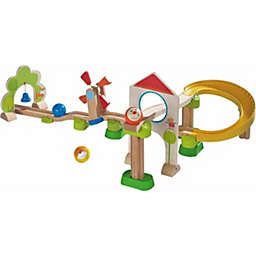 HABA Kullerbu Windmill Playset - 25 Piece Ball Track Starter Set with Special Effects - Ages 2+