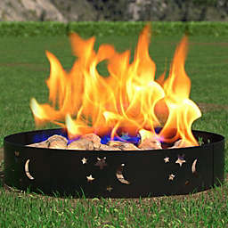 Regal Flame Boston Backyard Garden Home Star and Moon Light Wood Fire Pit Ring for Rv, Camping, and Outdoor Fireplace