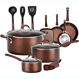 NutriChef Nonstick Cooking Kitchen Cookware Pots and Pans, 14 Piece Set