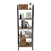 Inq Boutique 5 Tiers Industrial Ladder Shelf,Bookshelf, Storage Rack Shelf for Office, Bathroom, Living Room RT