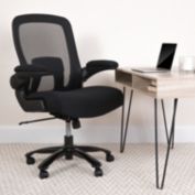 Flash Furniture Big & Tall Office Chair  Black Mesh Executive Swivel Office Chair with Lumbar and Back Support and Wheels