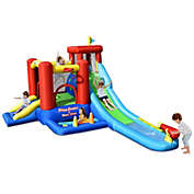 Gymax Kids Inflatable Bounce House Castle 9 in 1 Water Slide Park Without Blower