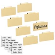 mDesign Steel Basket and Bin Closet Storage Tags + Adhesive Labels - Soft Brass