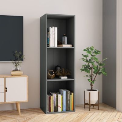 vidaXL Book Cabinet/TV Cabinet Gray 14.2"x11.8"x44.9" Chipboard