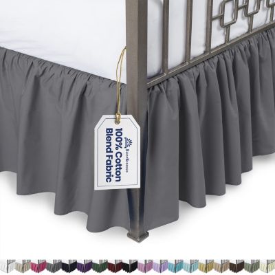 Daybeds Tailored Pleated Bed Skirt with Split Corners Cotton White Solid 