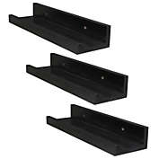Inq Boutique Set of 3 Floating Shelves in Composite Wood - Wall Mounted Storage Shelves for Bedroom, Living Room, Bathroom, Kitchen, Office