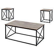 Contemporary Home Living 3-Piece Brown and Black Contemporary Table Set 42.25"