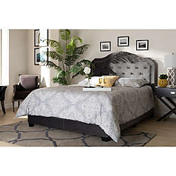 Baxton Studio  Baxton Studio Samantha Modern and Contemporary Grey Velvet Fabric Upholstered Queen Size Button Tufted Bed