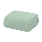 Crover All Season Thermal Waffle Cotton Twin Blanket in Misty Green