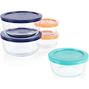 Pyrex Simply Store Glass Storage Set With Colored Lids, 10 Piece Set
