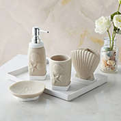 Sweet Home Collection - Coastal Shell Bath Accessory Collection, 4 Piece Set