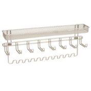mDesign Wall Mount Jewelry Accessory Holder, 19 Hooks & Basket