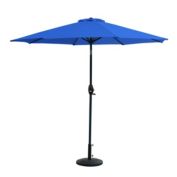 WestinTrends 9 Ft Outdoor Patio Market Table Umbrella with Decorative Round Resin Base, Royal Blue