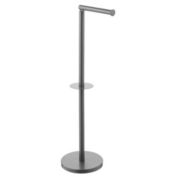 mDesign Toilet Paper Roll Holder Stand/Dispenser - Brushed Stainless - Bronze