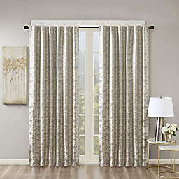 JLA Home SUN SMART Cassius Jacquard Blackout Curtain for Bedroom, Luxury Gold Single Window Living Family-Room Kitchen, Rod Pocket, 1-Panel Pack, 50 x 84 in, Grey/Silver