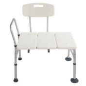 Stock Preferred Aluminium Alloy Medical Bathroom Chair with Wide Seat in White