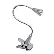 Simple Designs Home Decorative Modern 1W LED Adjustable Metal Gooseneck Clip Light Desk Lamp - Silver