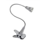 Simple Designs Home Decorative Modern 1W LED Adjustable Metal Gooseneck Clip Light Desk Lamp - Silver