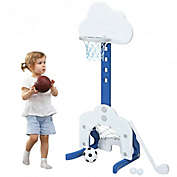 Costway 3-in-1 Kids Basketball Hoop Set with Balls-White