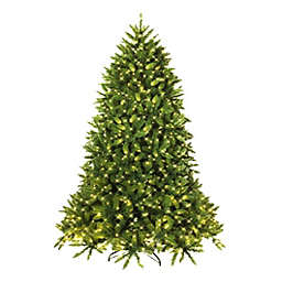 Costway Premium Hinged Artificial Fir Christmas Tree with LED Lights-6 ft