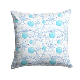 Caroline's Treasures Winter Snowflakes on White Fabric Decorative Pillow 14 x 14