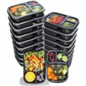 Utopia 120 Piece Meal Prep Containers 3 Compartment with Lid
