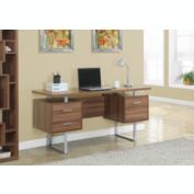 Monarch Specialties Inc COMPUTER DESK - 60"L / WALNUT / SILVER METAL