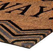 Kate Aurora "Go Away" Chevron Designed Coir Bristled Outdoor All Season Welcome Mat - 18"x30"