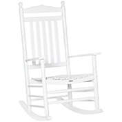 Outsunny Wooden Rocking chair Traditional Porch Rocker for Outdoor Indoor Use White
