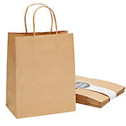 Juvale Medium Kraft Paper Gift Bags with Handles (Brown, 8x10 In, 12 Pack) for Birthday Party Favors