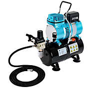 Master Airbrush 1/5 HP Cool Runner II Dual Fan Tank Air Compressor Kit Model TC-326T - Professional Single-Piston with 2 Cooling Fans, Regulator Water Trap, Holder