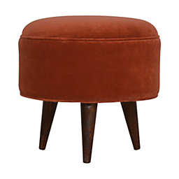 Artisan Furniture Brick Red Velvet Nordic Style Footstool