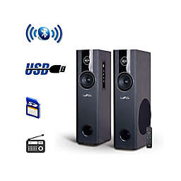 beFree Sound 2.1 Channel Home Theater Bluetooth Powered Double Tower Speakers in Black