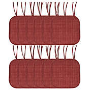 Sweet Home Collection Aria Memory Foam Non-Slip Chair Cushion Pad with Ties, Burgundy, 12 Pack