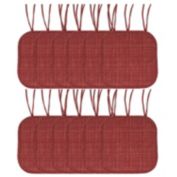 Sweet Home Collection Aria Memory Foam Non-Slip Chair Cushion Pad with Ties, Burgundy, 12 Pack