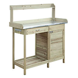 Convience Concept, Inc. Deluxe Potting Bench With Cabinet - Brown