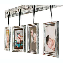 TX USA Classic Design Wood Wall Photo Frame with Hanging Hooks, Set of 3 - White Wash
