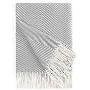 PiccoCasa Decorative Breathable Throw Blanket with Fringes in Herringbone Design, Farmhouse Outdoor Faux Cashmere Throws for Sofa, Chair, Bed, & Everyday Use ,51x67 Inches Gray