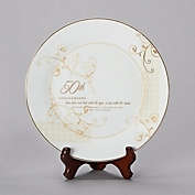 Roman Set of 2 White and Brown 50th Anniversary Plate with Stand 9.25"