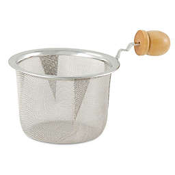 English Tea Store 2.5in Diameter Stainless Steel Mesh Strainer with Wooden Handle