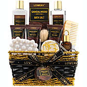 Lovery Mens Gift Set - 14 Pc Sandalwood Bath Gift Set - Personal Self Care Kit